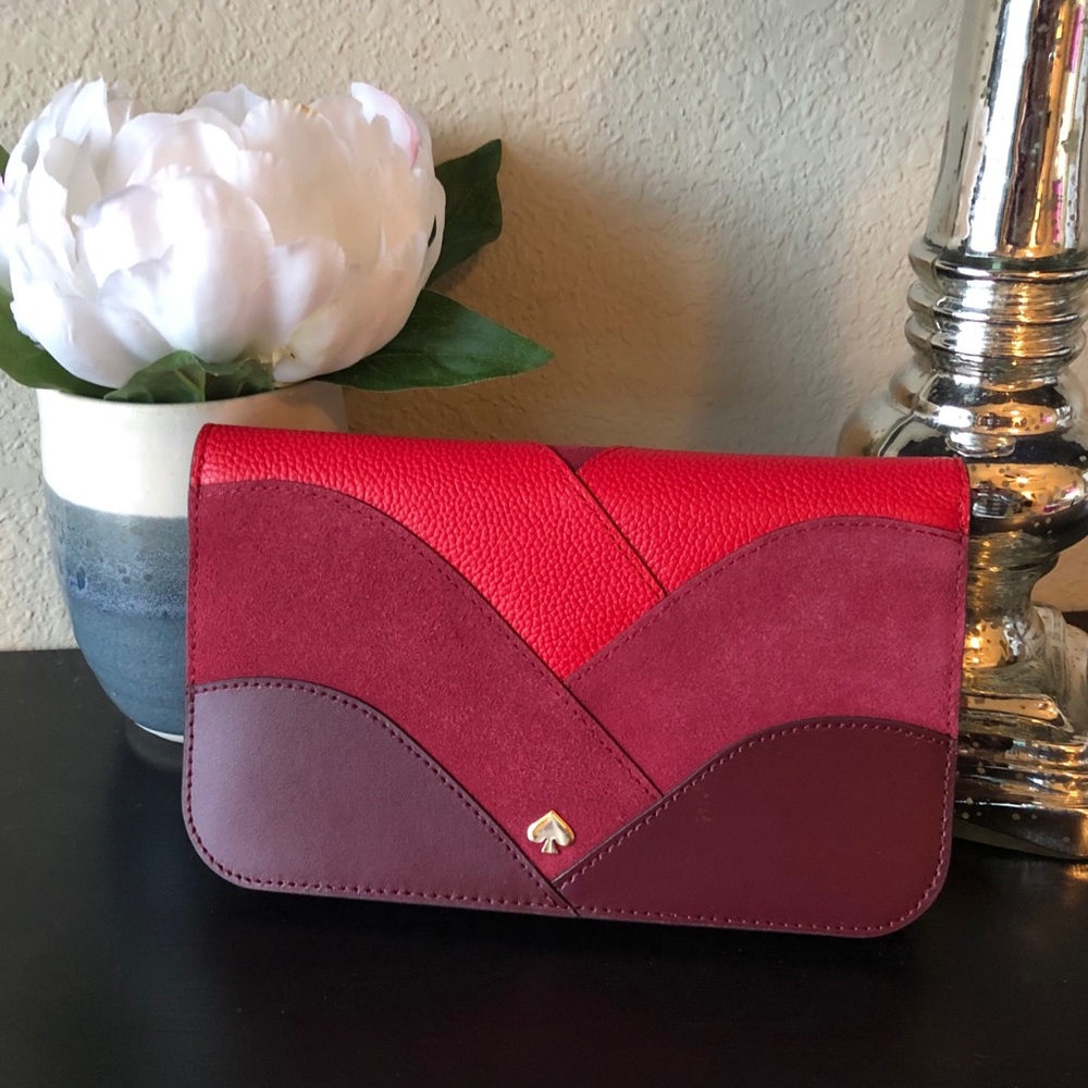 Great for V-Day! NWT Kate Spade Nadine Leather & Suede Clutch Wallet